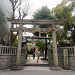 You can see the shishibutai through the torii